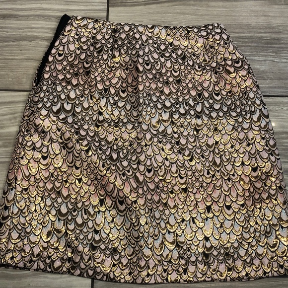 NWOT ✨ Tristan Shimmering Metallic Colour Shifting Jacquard Mini Skirt Sz XS - Picture 6 of 6
